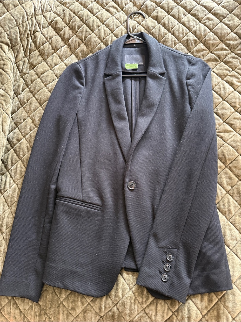 Banana Republic Men's Black Single-Button Notch Lapel Blazer